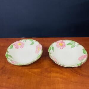 VTG Franciscan Desert Rose Set Of 2 Cereal Bowls 5 7/8" Made in California USA